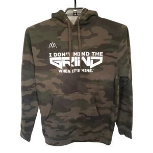 Andrea L'Ariste Graphic Camo Mens Hoodie Size S Don't Mind the Grind Streetwear